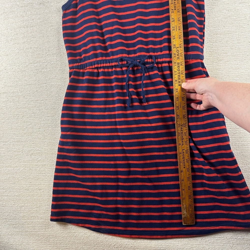 Navy &‎ Red Striped Sleeveless Dress W/ Pockets St. Johns Bay L Nautical coastal - Picture 6 of 8
